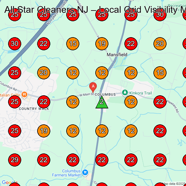 All Star Cleaners NJ GeoGrid visibility map for House Cleaning Service in None
